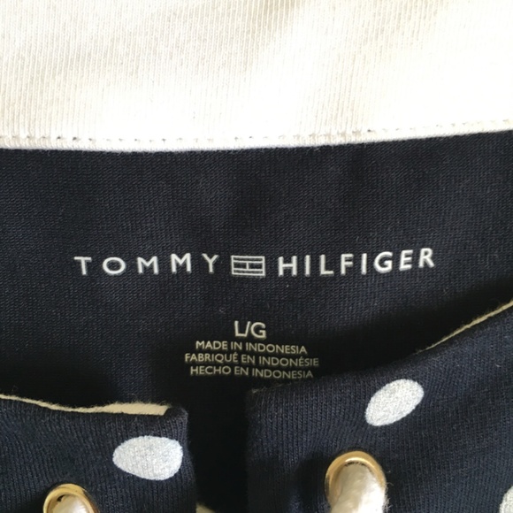 Tommy Hilfiger black and white polka dot cotton dress. Size L. - Picture 4 of 8